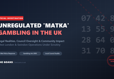 UK Goan Matka gambling investigation news report graphic